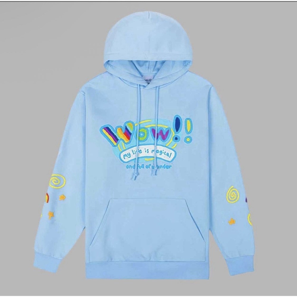 Warren James Wes1 Sweatshirt My Life Is Magical Blue Size Medium Twee Colorful